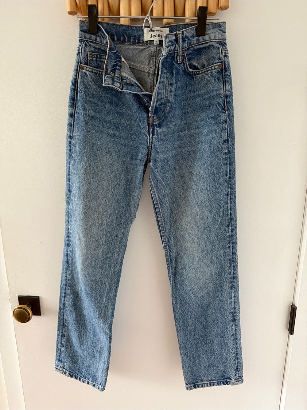 Reformation Light Blue Jeans Straight Fit